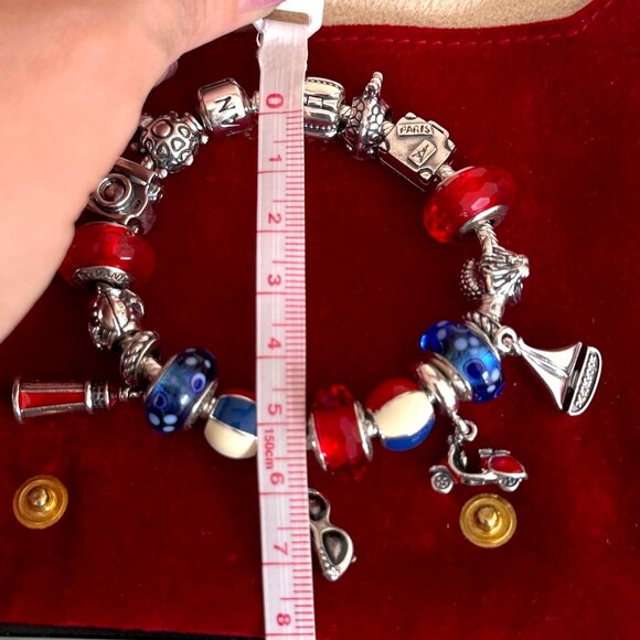 Authentic Pandora Charm Bracelet | Murano Glass & Sterling Charms - Picture 6 of 12